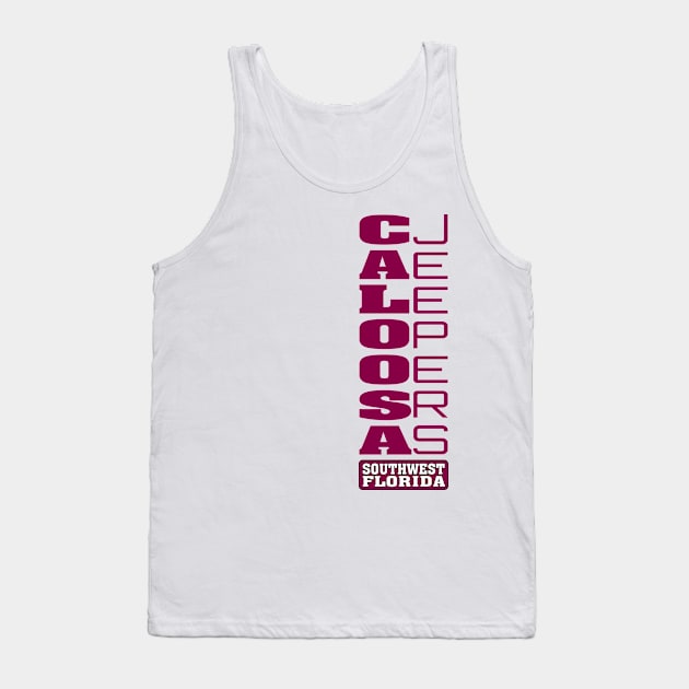 Maroon Vertical Logo Tank Top by Caloosa Jeepers 